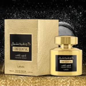 Lattafa Confidential Private Gold for Unisex Eau de Parfum Spray, 100 ml